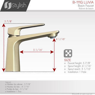 STYLISH Single Handle Bathroom Faucet - Brushed Gold