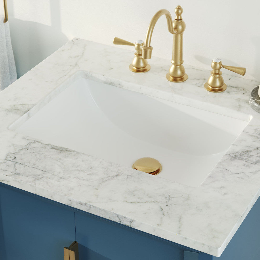 The Ezra Bathroom Vanity, Monarch Blue, 24", Single Sink, Freestanding