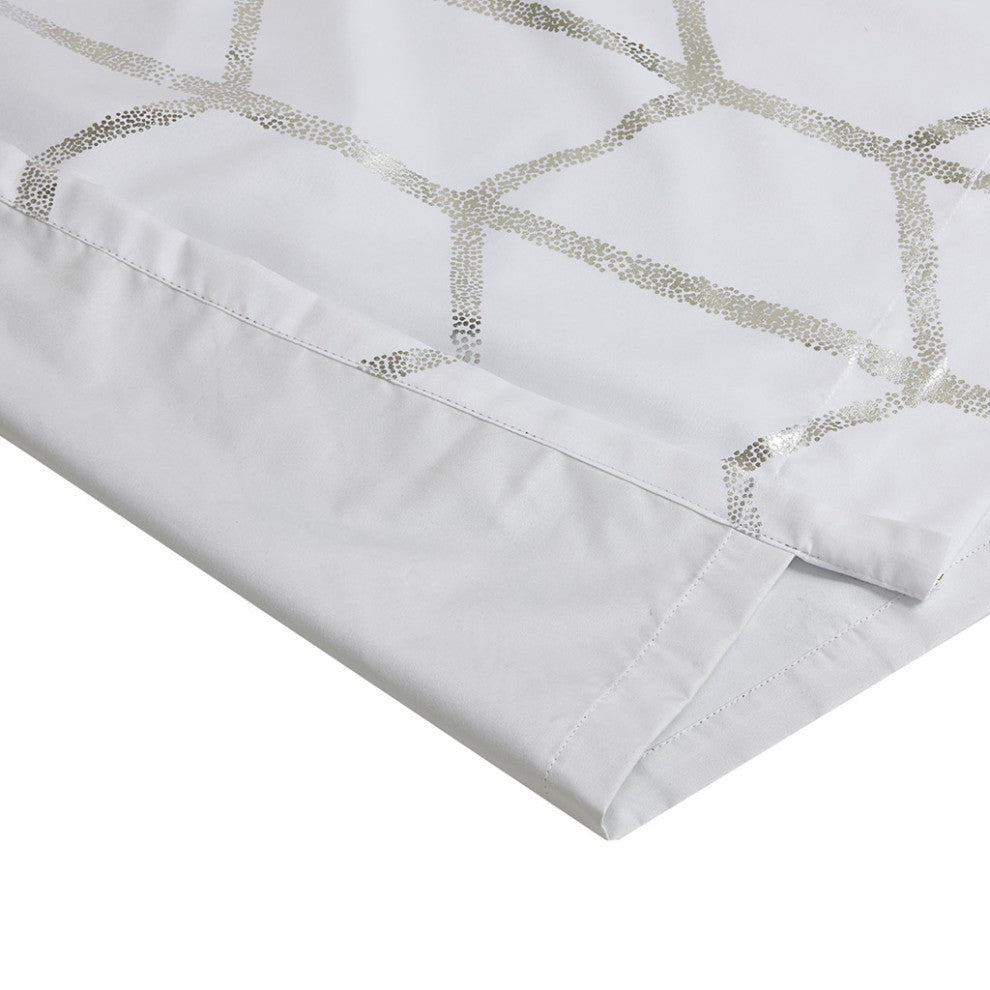 Intelligent Design Raina Total Blackout Metallic Print Grommet Top Curtain Panel