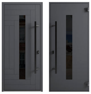 Exterior Prehung Steel Door Ronex 0130 Grey