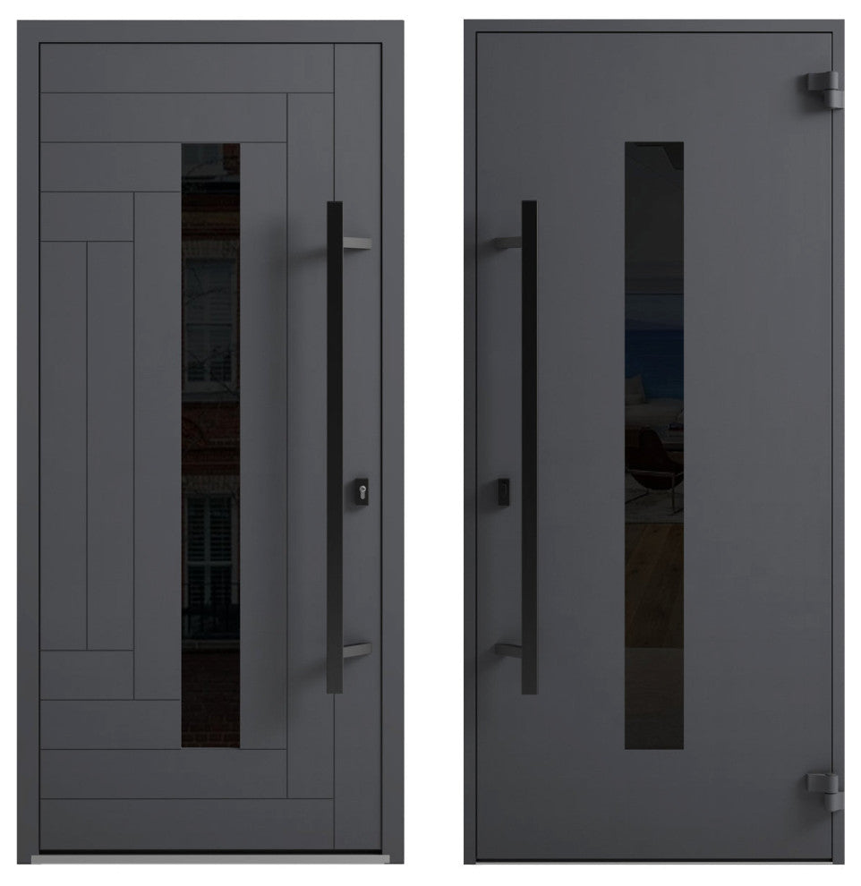 Exterior Prehung Steel Door Ronex 0130 Grey