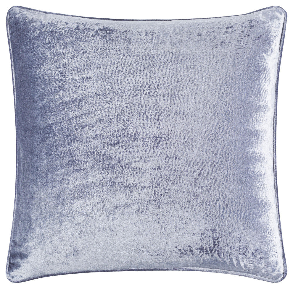 Surya Velvet Mood Gray Pillow Shell With Down Insert 20"H X 20"W