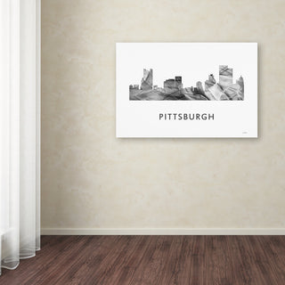 Marlene Watson 'Pittsburgh Pennsylvania Skyline' Canvas Art, 24x16