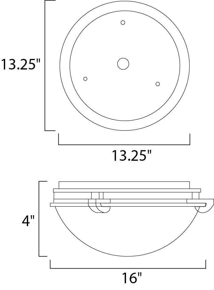 Maxim Lighting Malibu 3-Light Flush Mount Satin Nickel - 2681MRSN
