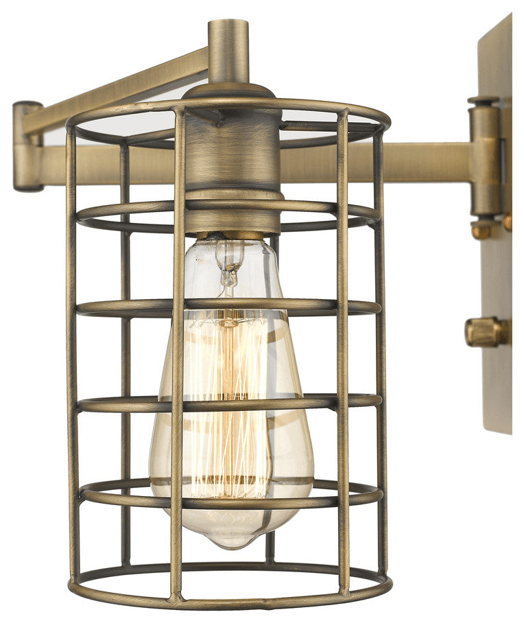 Industrial Gold Metal Wall Sconce