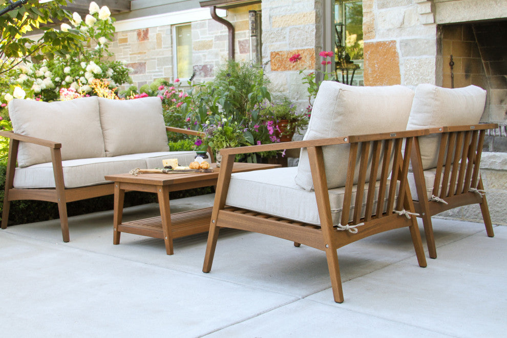 Eucalyptus 6-Piece Modern Seating Group With Coffee Table