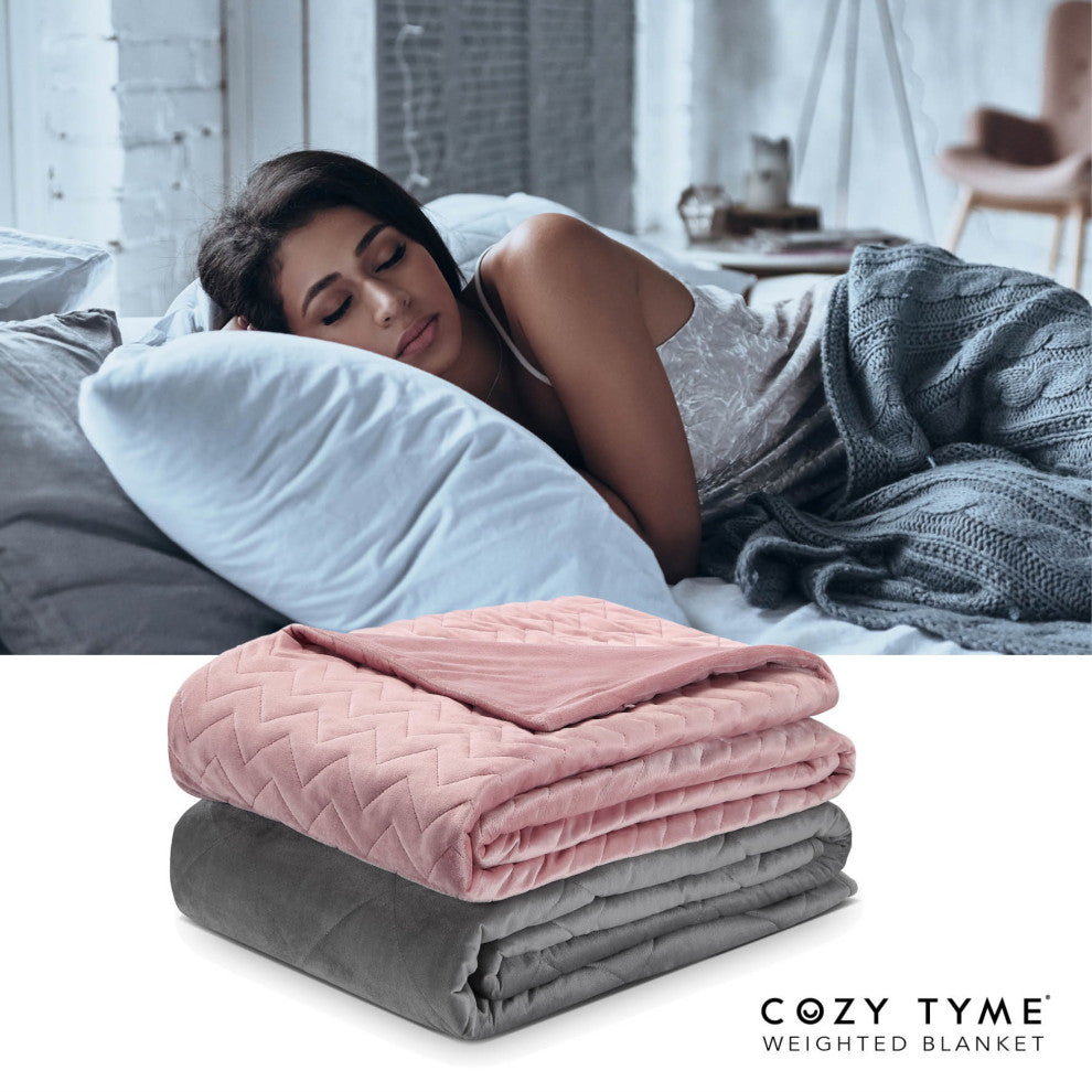 Cozy Tyme Kiyomi Weighted Blanket, Blush, 48"x72", 12LB