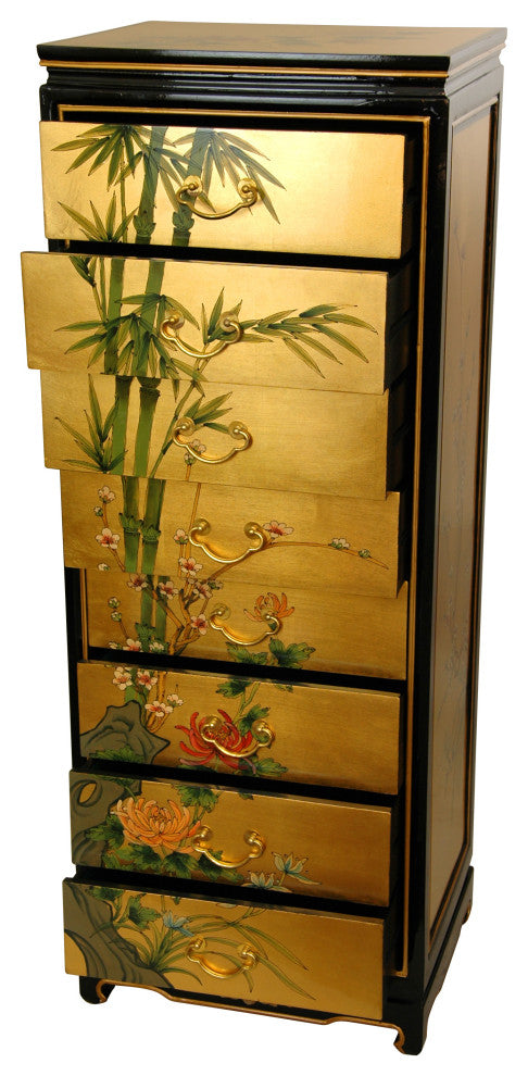 Gold Leaf Eight Drawer Cabinet