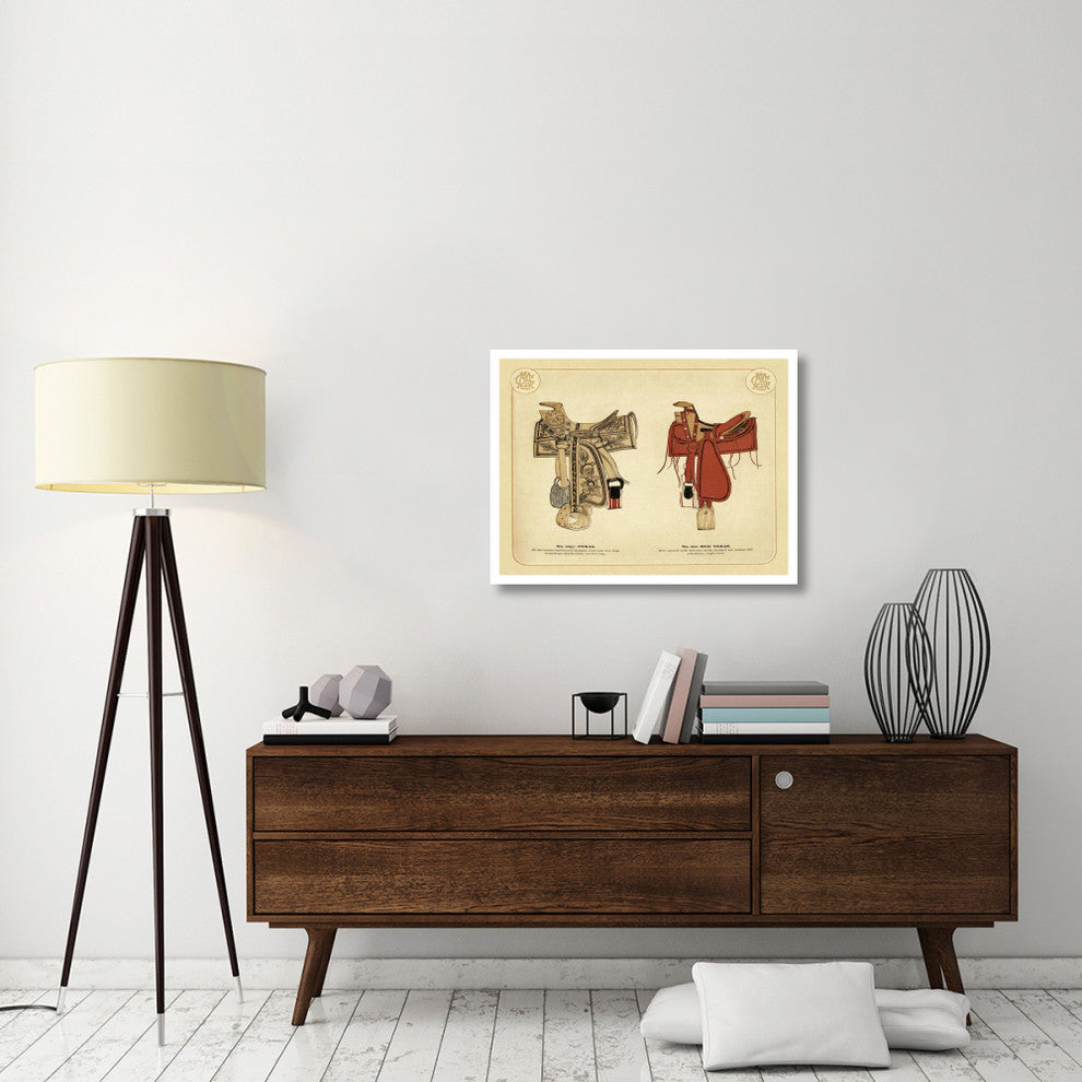 "Saddles and Tack: Texas and Red Texas Saddles" Paper Print, 34"x26"