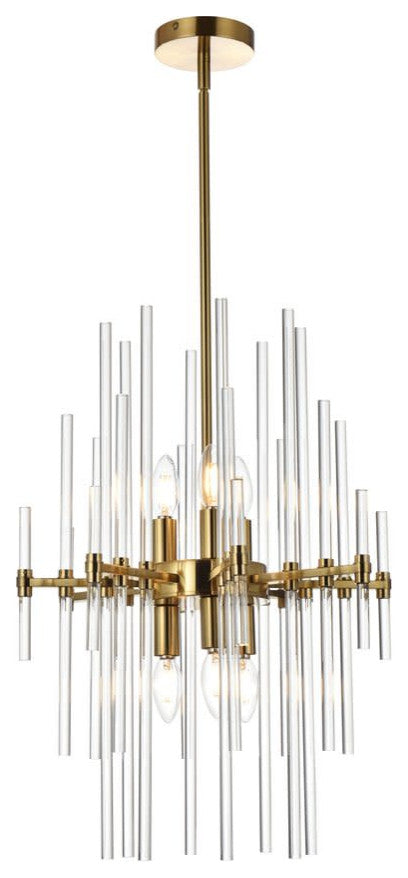 Elegant Lighting 2502D17 Sienna 6 Light 17"W Crystal Chandelier - Black