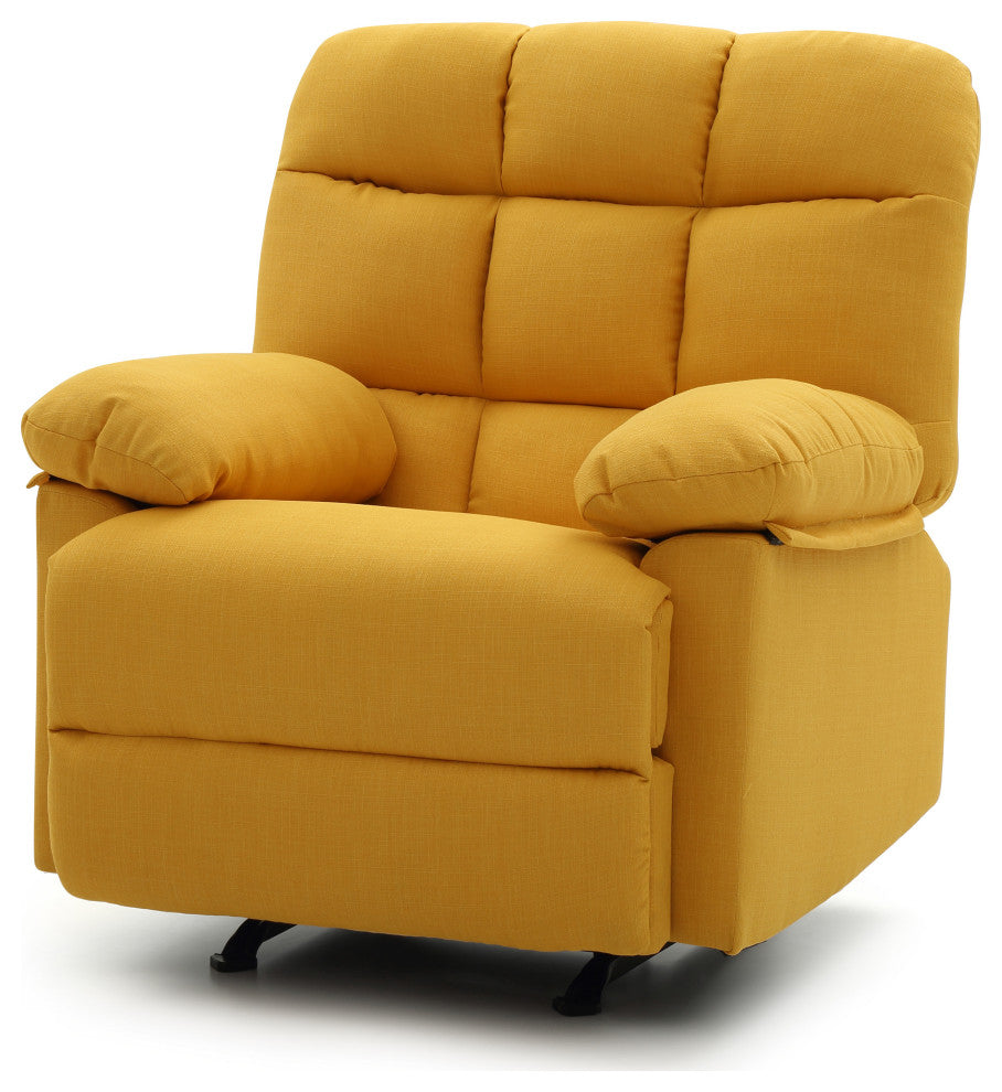 Clarke Rocker Recliner, Yellow Fabric