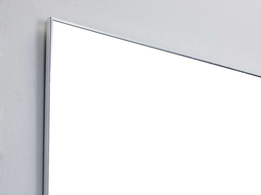 Eviva Sax 48" Chrome Metal Frame Bathroom Wall Mirror