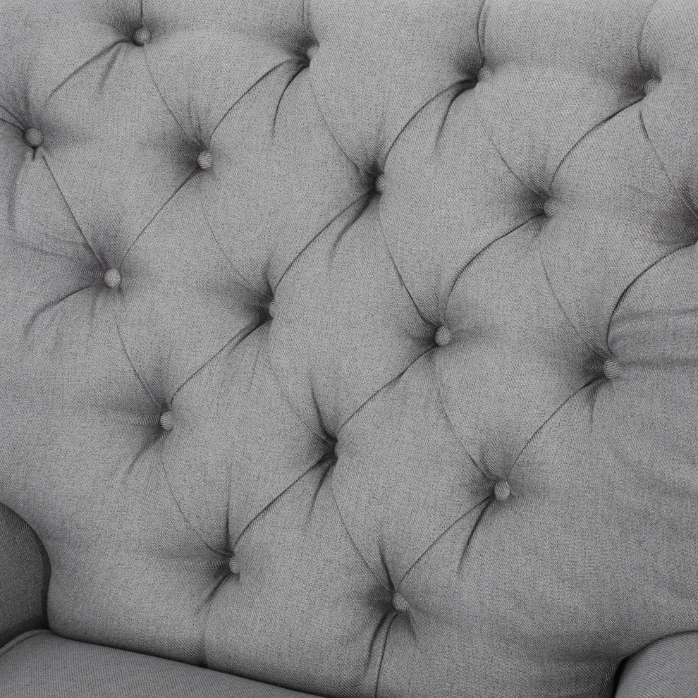 GDF Studio Palermo Tufted Fabric Power Recliner Chair, Light Gray