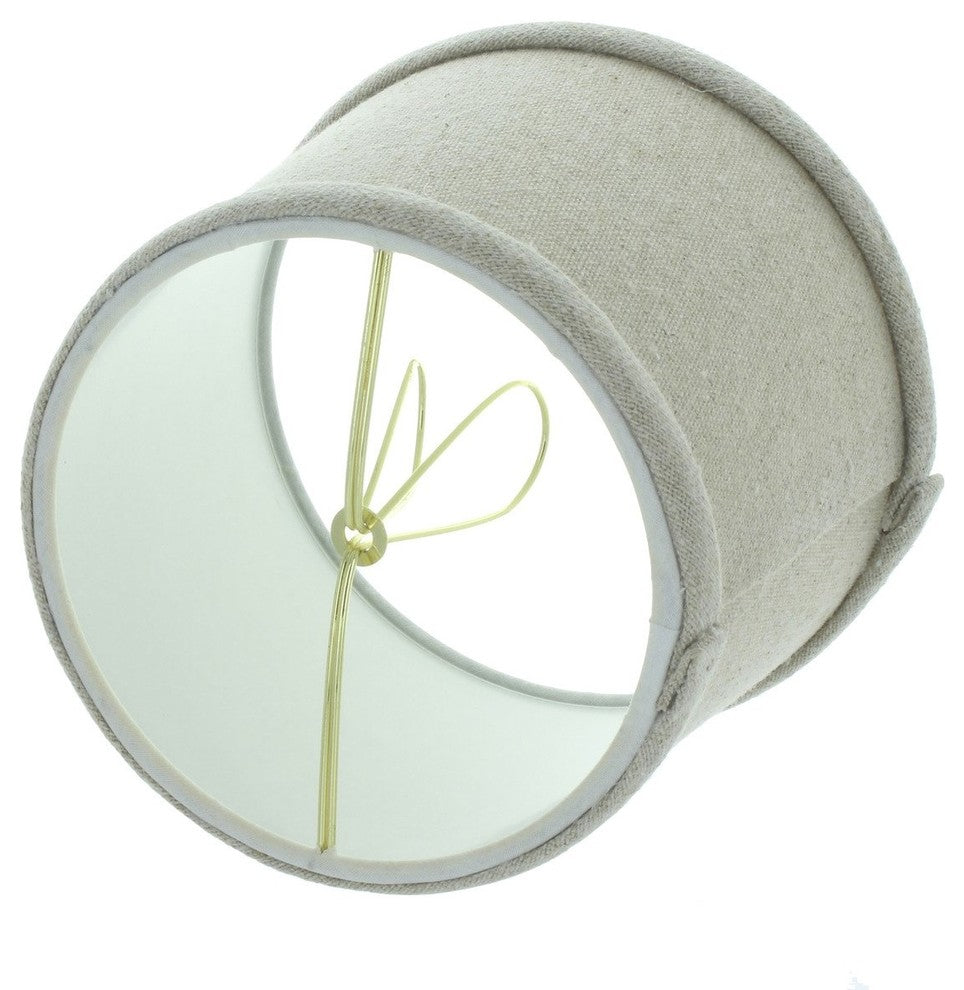 Beige Linen 6" Drum Shaped Chandelier Lampshade, Set of 6