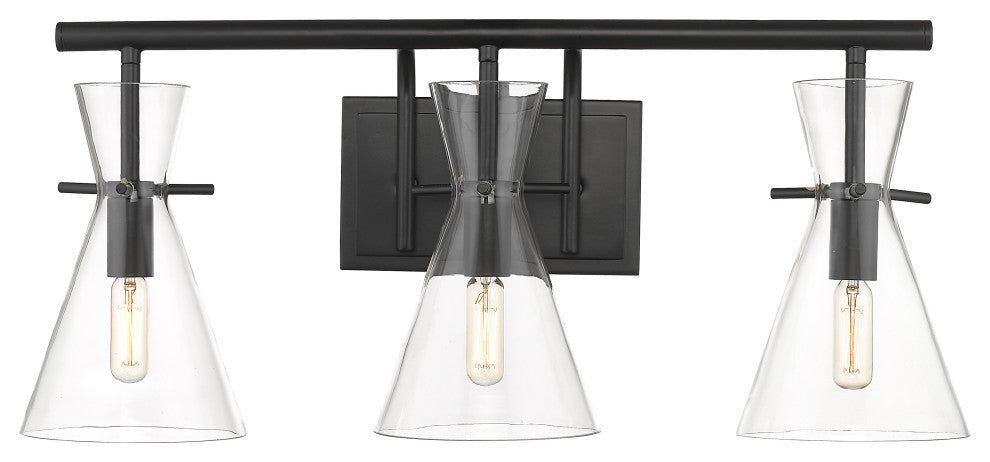 Innovations 354-3W-BK-CL Colden 3 Light 24" Bath Vanity Light, Matte Black