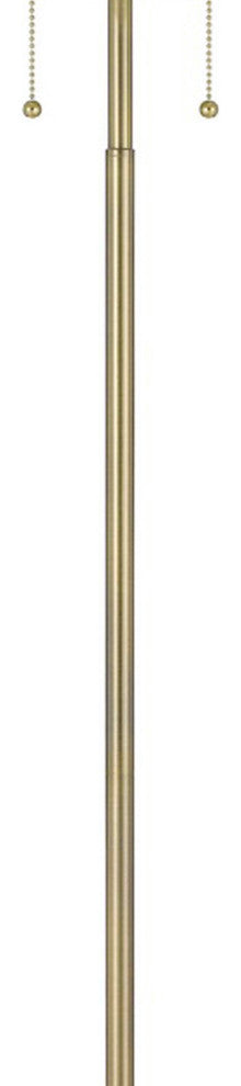 Benzara BM272214 64" Metal Floor Lamp With Pull Chain Switch, Brass