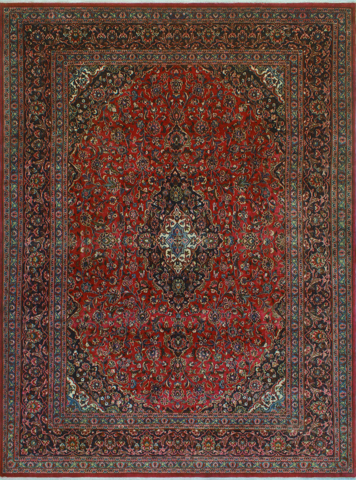 Fine Vintage Distressed Berker Red/Brown Rug, 9'5 x 12'9