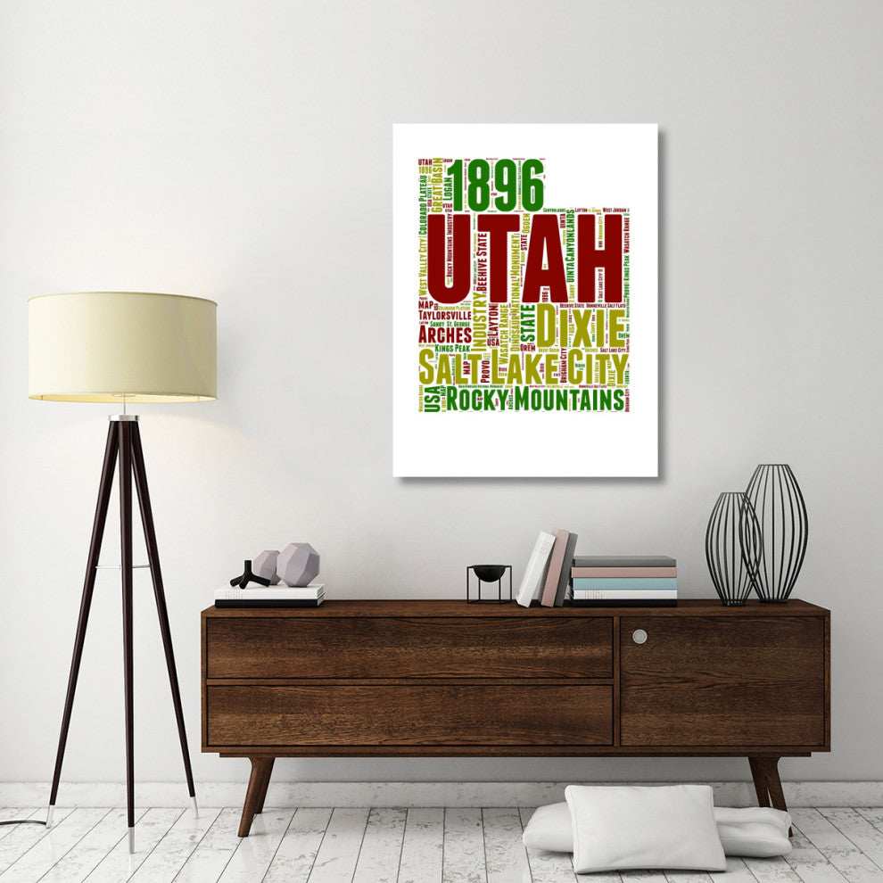 "Utah Word Cloud Map" Fine Art Print