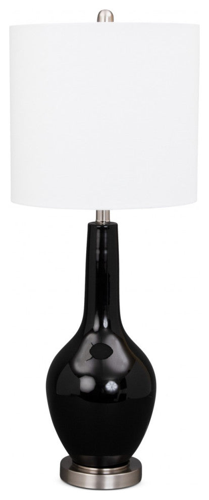 Set of 2 Black Modern Glass Table Lamps