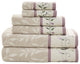 Madison Park Serene Embroidered Cotton Jacquard 6-Piece Towel Set, Purple