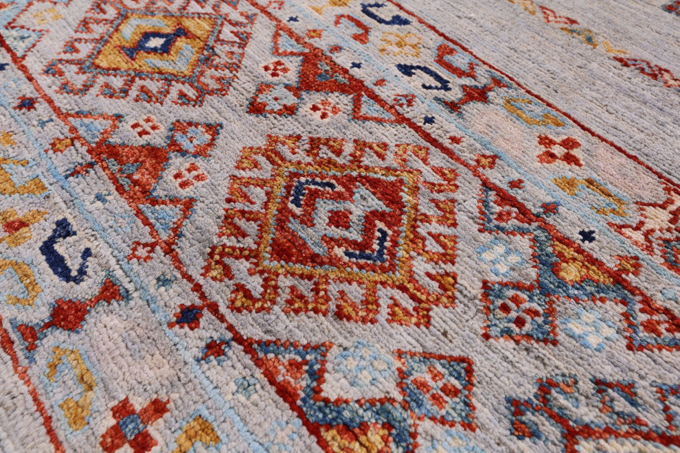 Runner Khorjin Super Kazak Hand-Knotted Wool Rug 2' 5" X 6' 7" Q10836