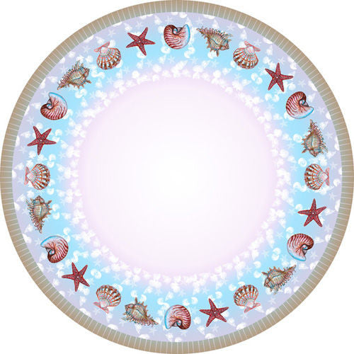 Betsy Drake Shells 58 Inch Round Table Cloth