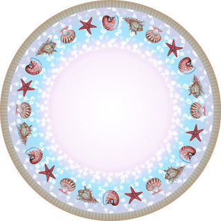 Betsy Drake Shells 58 Inch Round Table Cloth