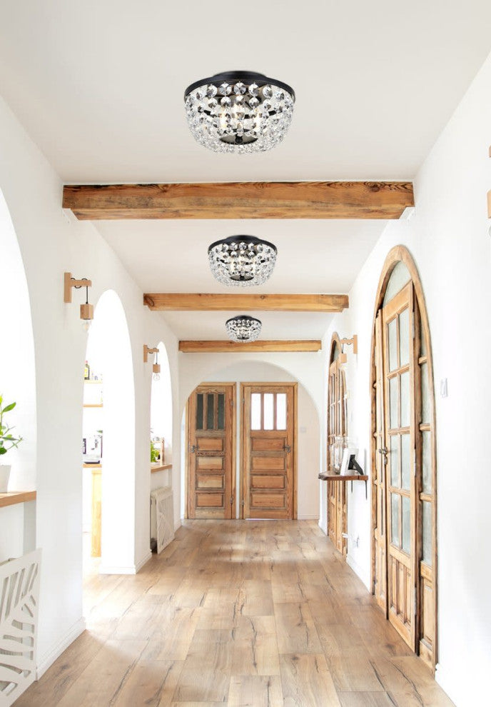 Elegant Lighting 1109F10 Cora 3 Light 10"W Semi-Flush Bowl - Black