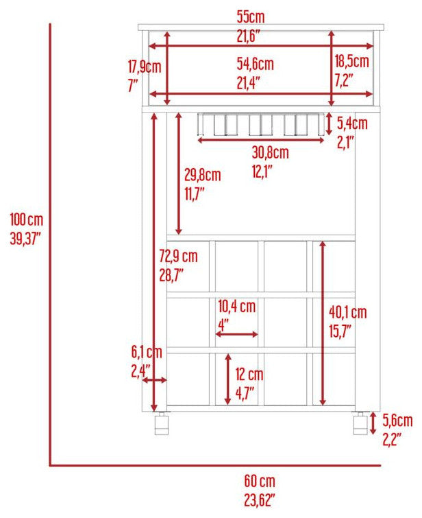 Ace Bar Cart, Light Gray