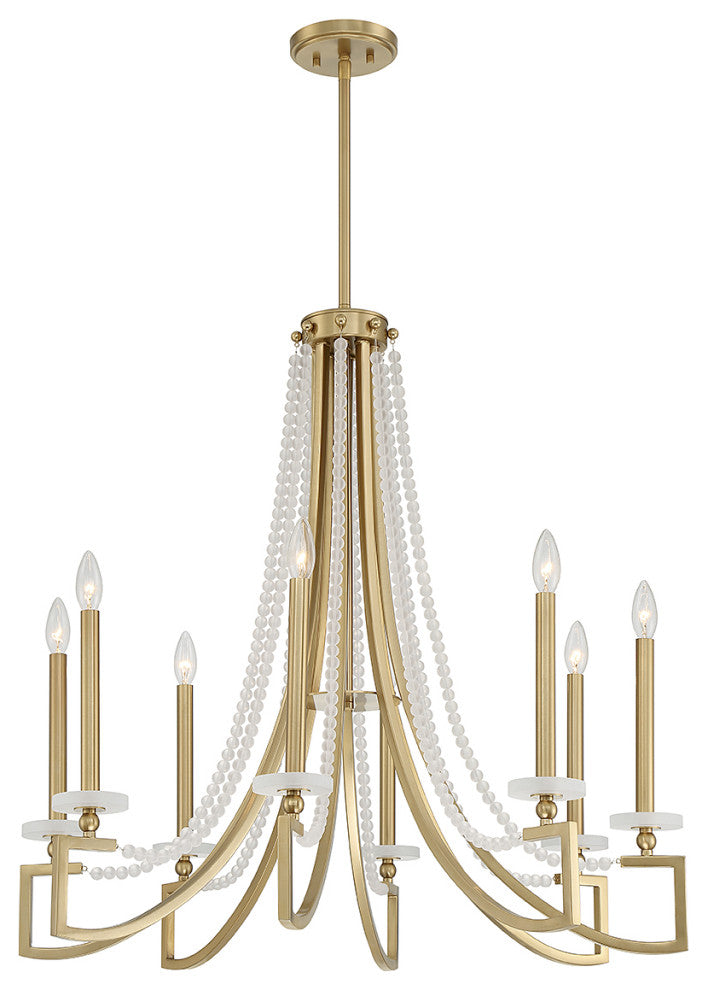 Helen 8-Light Chandelier, Warm Brass
