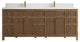 Sonoma Teak 84 Double Sink Bath Vanity in Dark Natural with 1.5" White Quartz