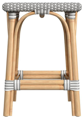 Riviera Square 24H  Rattan Counter Stool, Gray and White