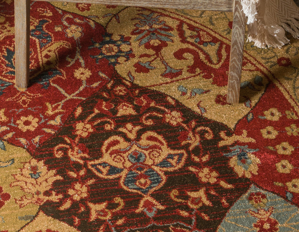 Unique Loom Tan Edinburgh Tulip 6'x6' Round Rug