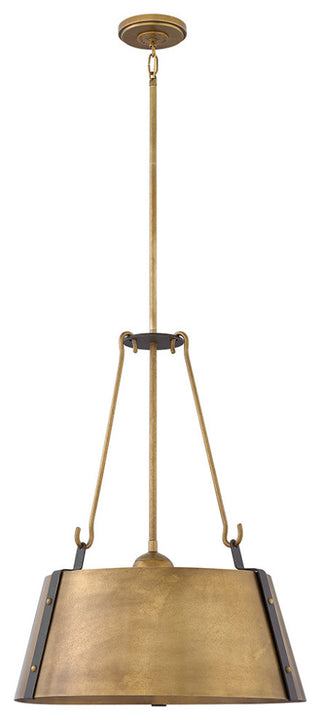Hinkley Cartwright Large Drum Pendant, Rustic Brass