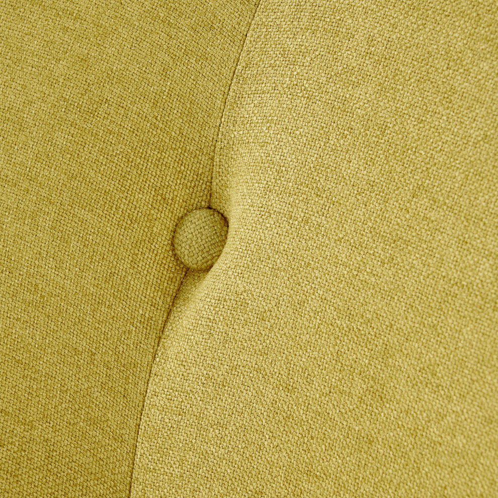 GDF Studio Fontinella Mid-Century Modern Fabric Tufted Arm Chair, Verdure Yellow, Set of 2