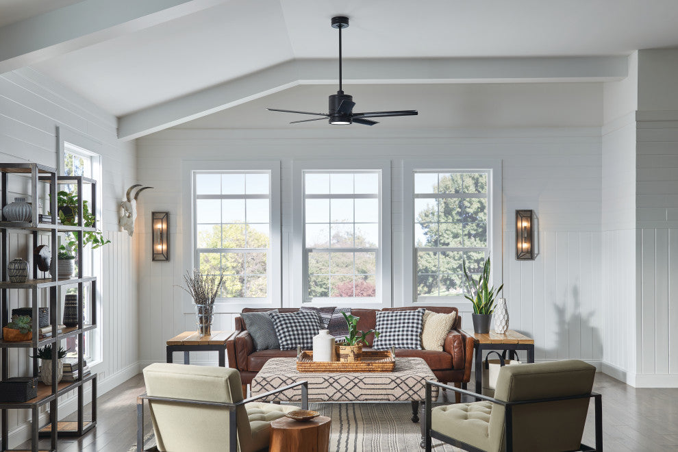 Hinkley Vail 52" LED Indoor/Outdoor Ceiling Fan, Matte Black