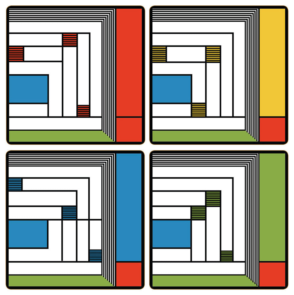 Frank Lloyd Wright Harold Price Jr. House Stone Coasters, Set of 8