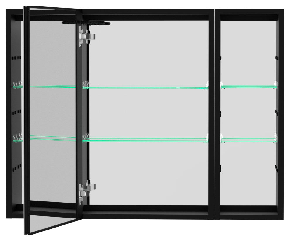 40 in.W x 30 in. H Aluminum Surface Mounted LED Medicine Cabinet with Doors