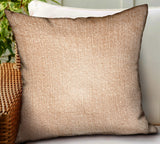 Lush Sepia Off White Solid Luxury Outdoor/Indoor Throw Pillow 22"x22"