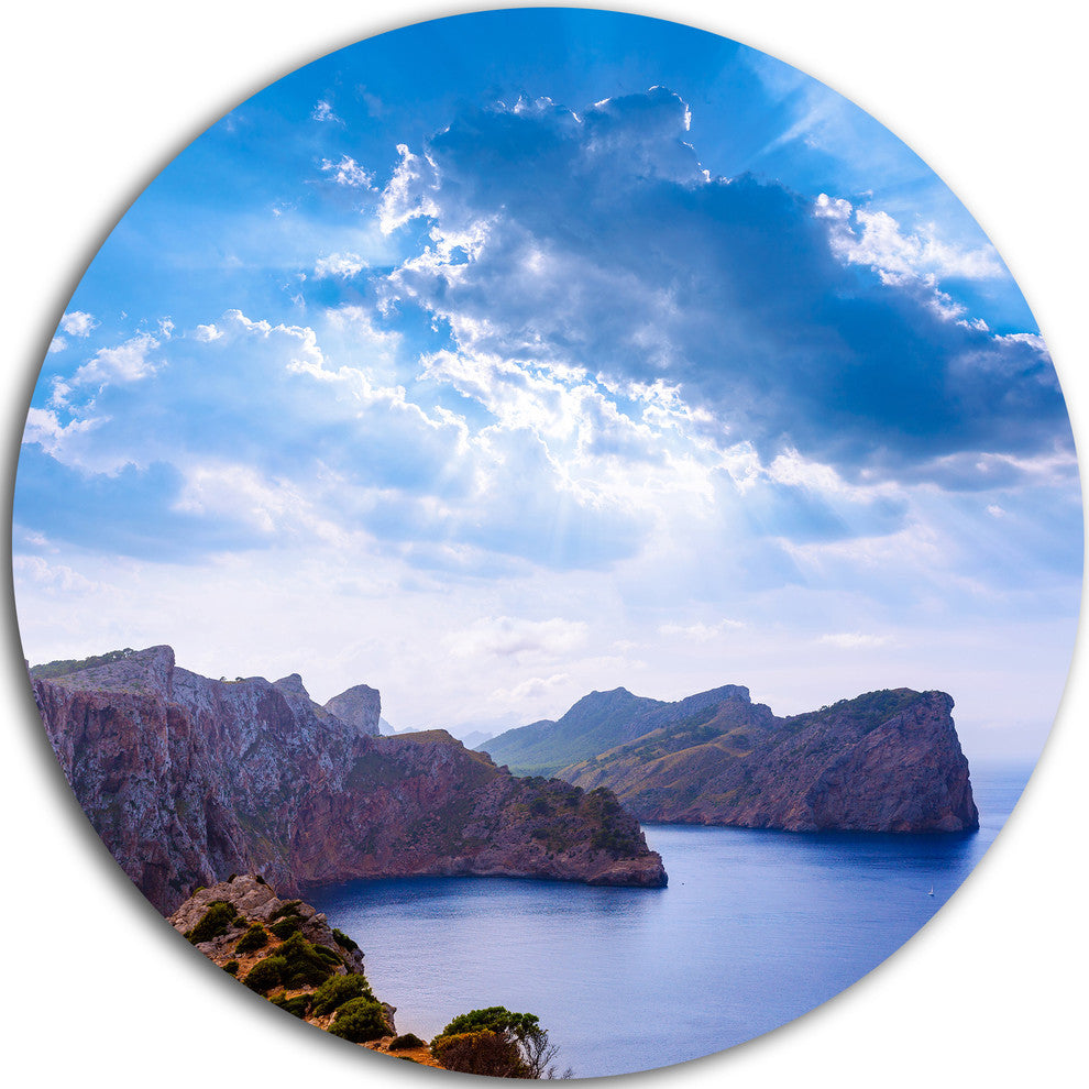 Majorca Formentor Cape Rocks, Seascape Round Wall Art, 23"