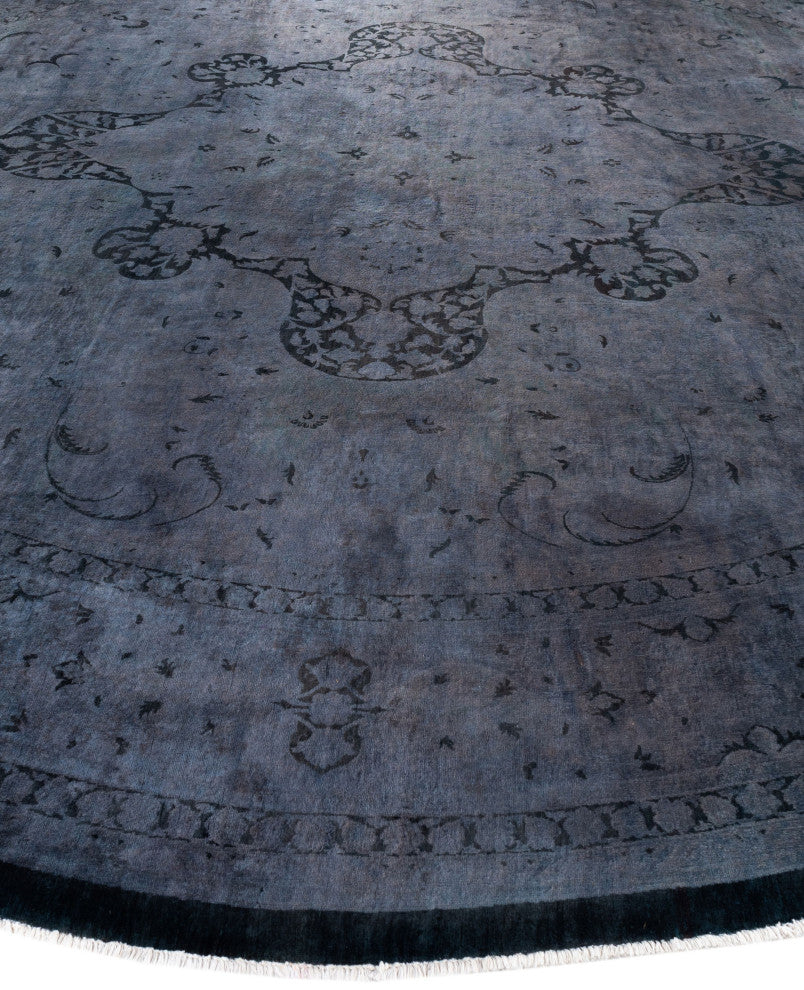 Overdyed One-of-a-Kind Hand-Knotted Area Rug Gray, 12' 1" x 12' 2"