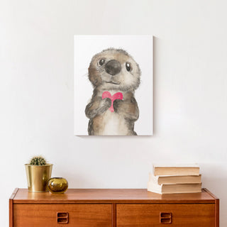 Otter With Heart 11x14 Canvas Wall Art