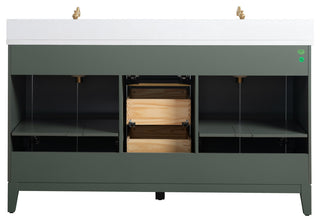 Vanity Art Bathroom Vanity With Sink, Vintage Green, 60" Double