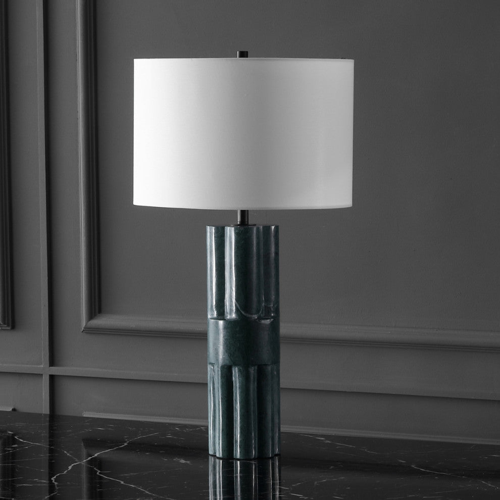Safavieh Couture Tolliver Marble Table Lamp, Dark Green/White