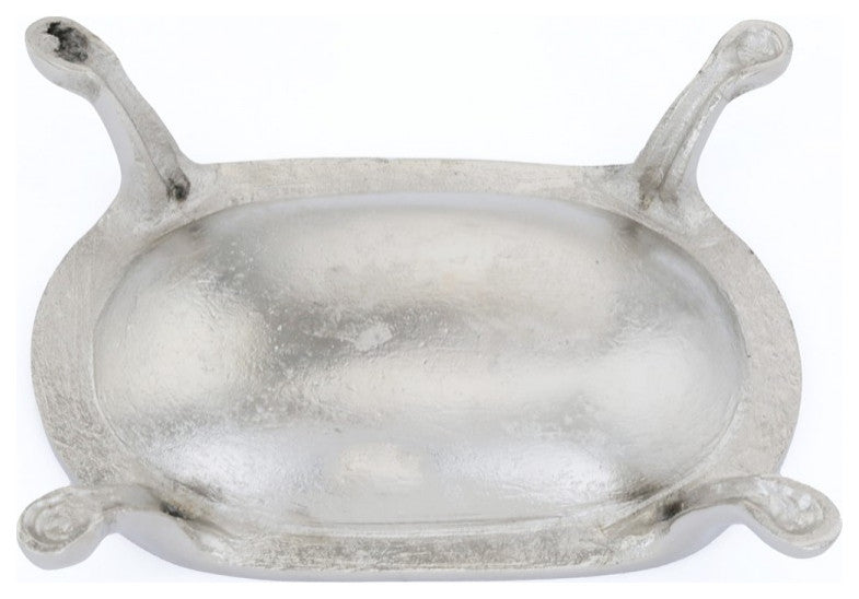 Solid Brass Vintage Soap Dish Bright Nickel 4 5/8" x 3 1/4"