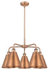 Ballston Cone 5-Light 26" Stem Chandelier, Antique Copper