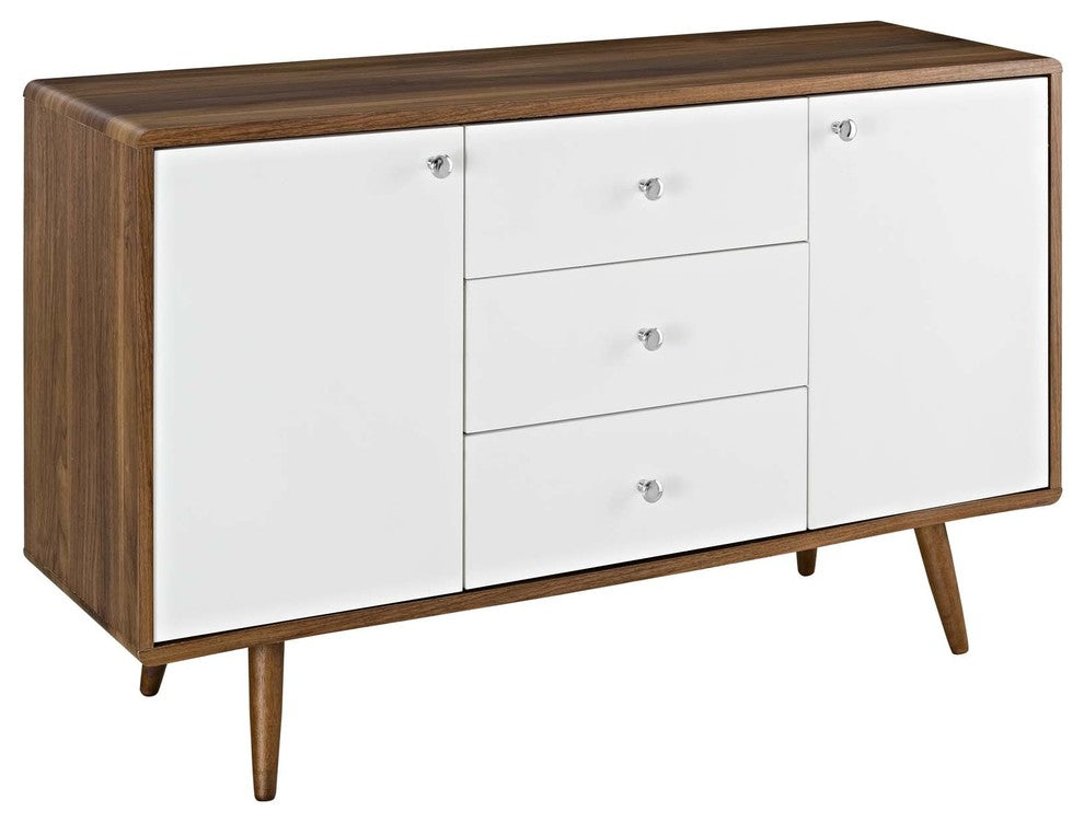 Modway Transmit Sideboard, Walnut White