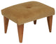 Tufted Suede Footstool, Creme