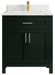 Cambridge 30 Single Sink Bath Vanity in Dark Forest Green 1.5" Calacatta Laza