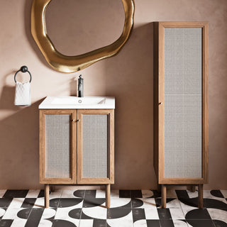 Class 15"Wx60"Hx15"D Linen Cabinet, Oak